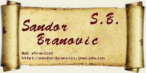 Šandor Branović vizit kartica
